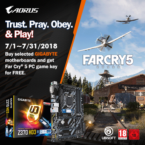 Buy selected GIGABYTE Z370 motherboards and get Far Cry 5 PC game key for FREE*_Indonesia