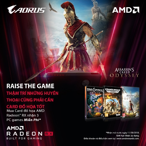 Mua Card đồ họa GIGABYTE AMD Radeon RX Vega, RX580, or RX570 được tặng 3 Code game Miễn Phí!